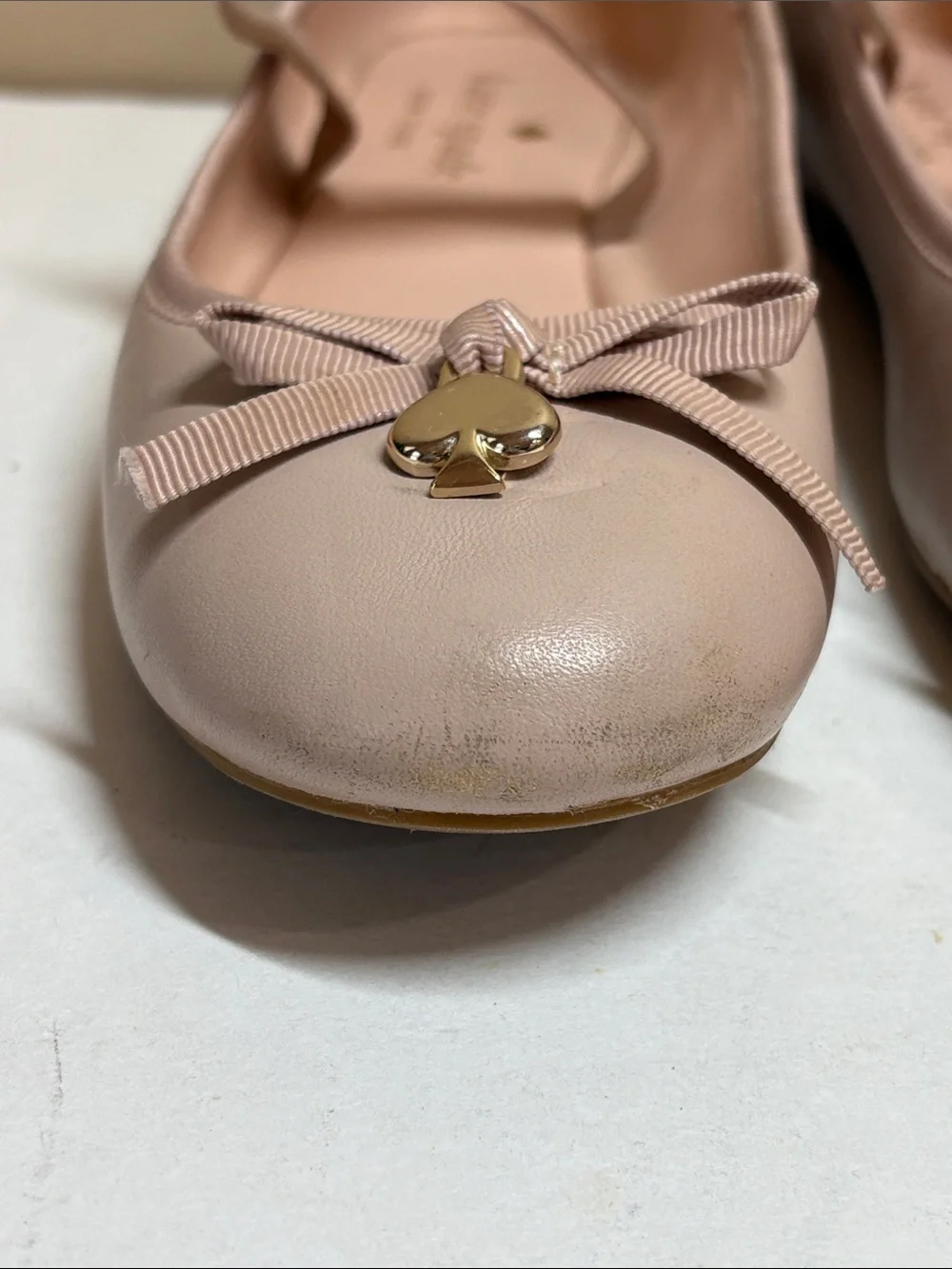 kate spade Amora Blush Pink Ribbon Ballet Flat, 5.5